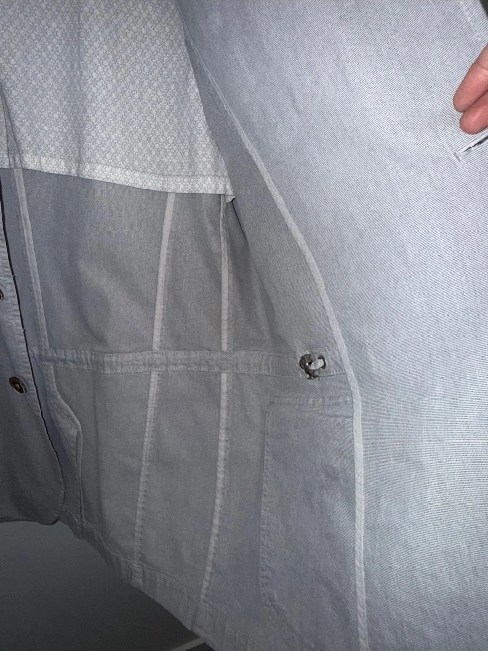 Men's Light Gray Military Field Jacket - Four-Pocket Utility Blazer